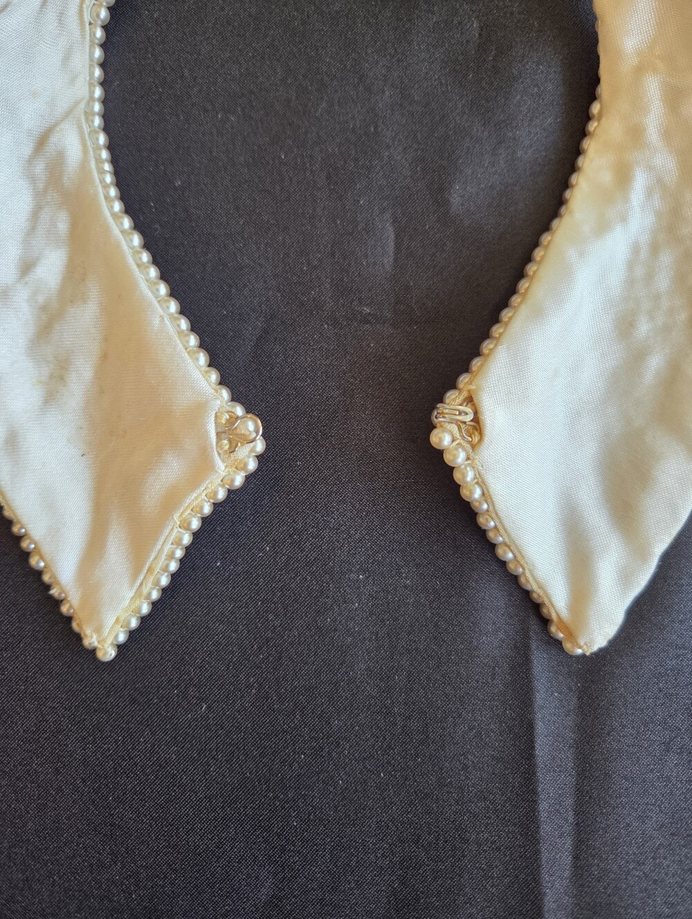 Vintage Faux Pearl Beaded Decorative Dress Shirt Collar - Picture 8 of 11